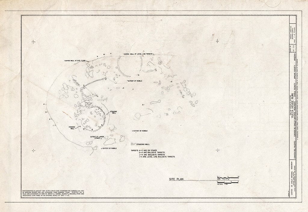Blueprint HABS ARIZ,1-Chin.V,6- (Sheet 1 of 2) - Yucca House Ruin, Canyon del Muerto, Chinle, Apache County, AZ