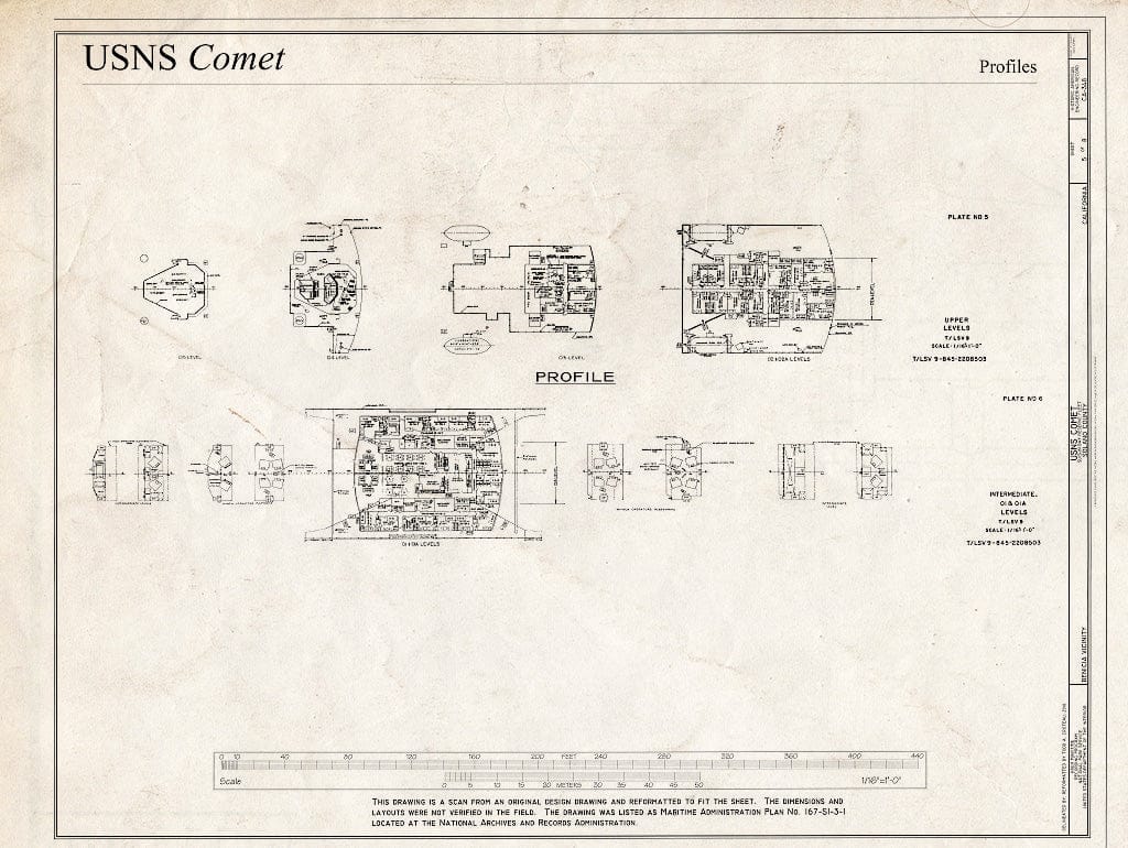 Blueprint Plans - USNS Comet, Suisan Bay Reserve Fleet, Benicia, Solan –  Historic Pictoric