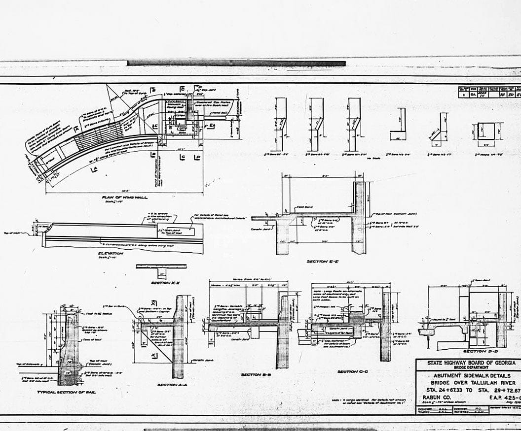 Historic Photo : Tallulah Falls Bridge, Spanning Tallulah Falls River on U.S. Highway 23/State Route 15, Tallulah Falls, Habersham County, GA 10 Photograph