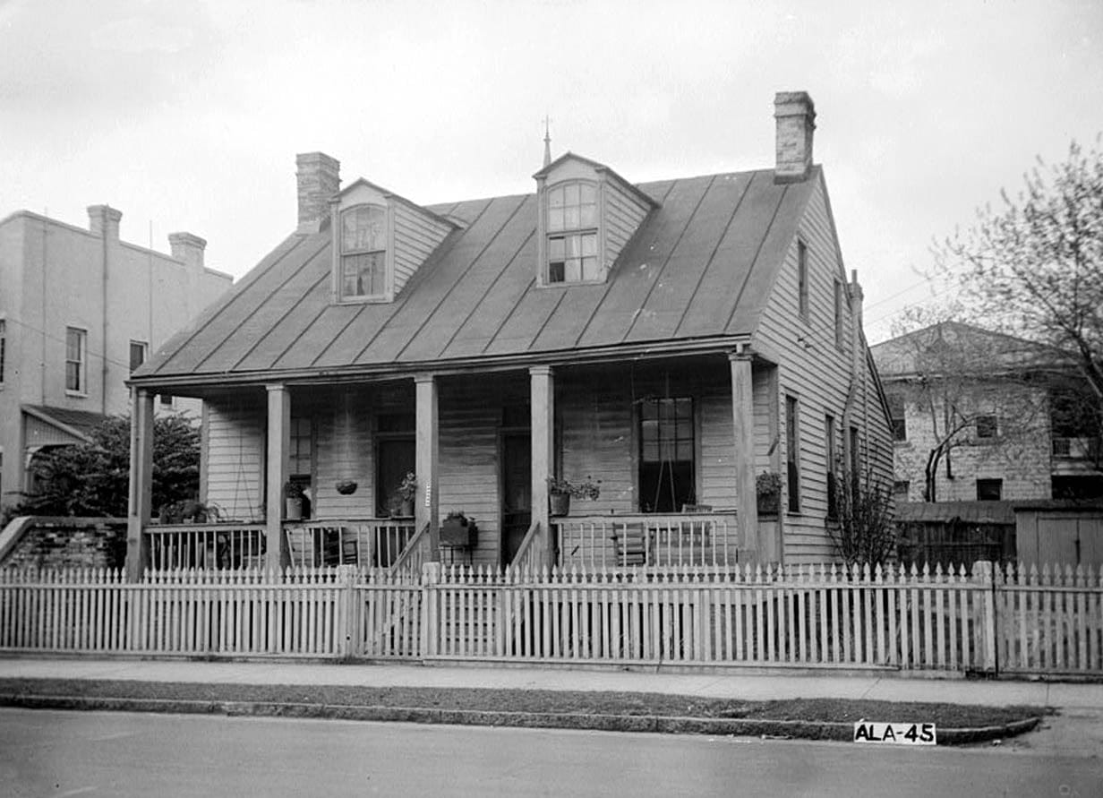 Historic Photo : 256 Saint Louis Street (House), Mobile, Mobile County, AL 1 Photograph