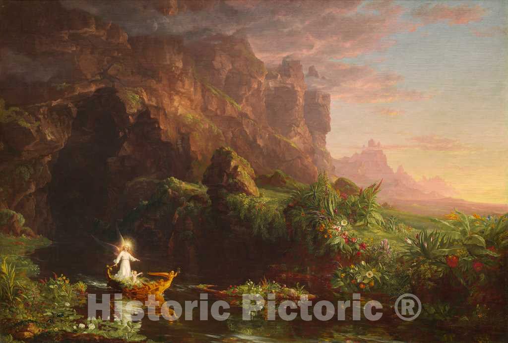 Art Print : Thomas Cole, The Voyage of Life: Childhood, 1842 - Vintage Wall Art