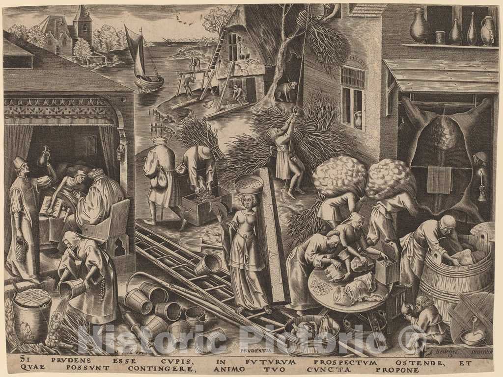 Art Print : Galle After Bruegel The Elder, Prudence, 1559 - Vintage Wall Art