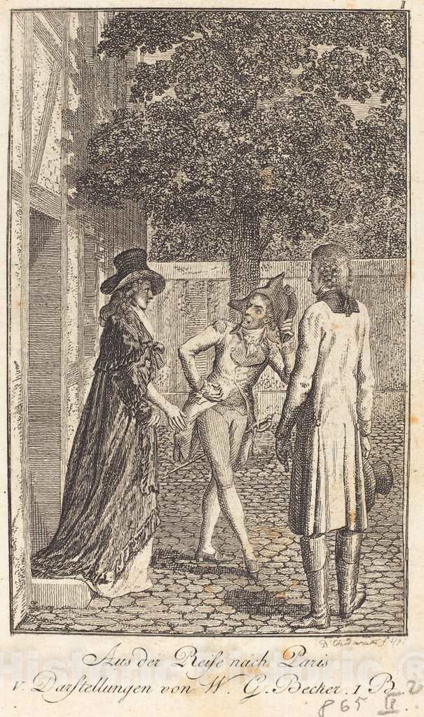 Art Print : Daniel Nikolaus Chodowiecki, The Voyage to Paris, 1798 - Vintage Wall Art