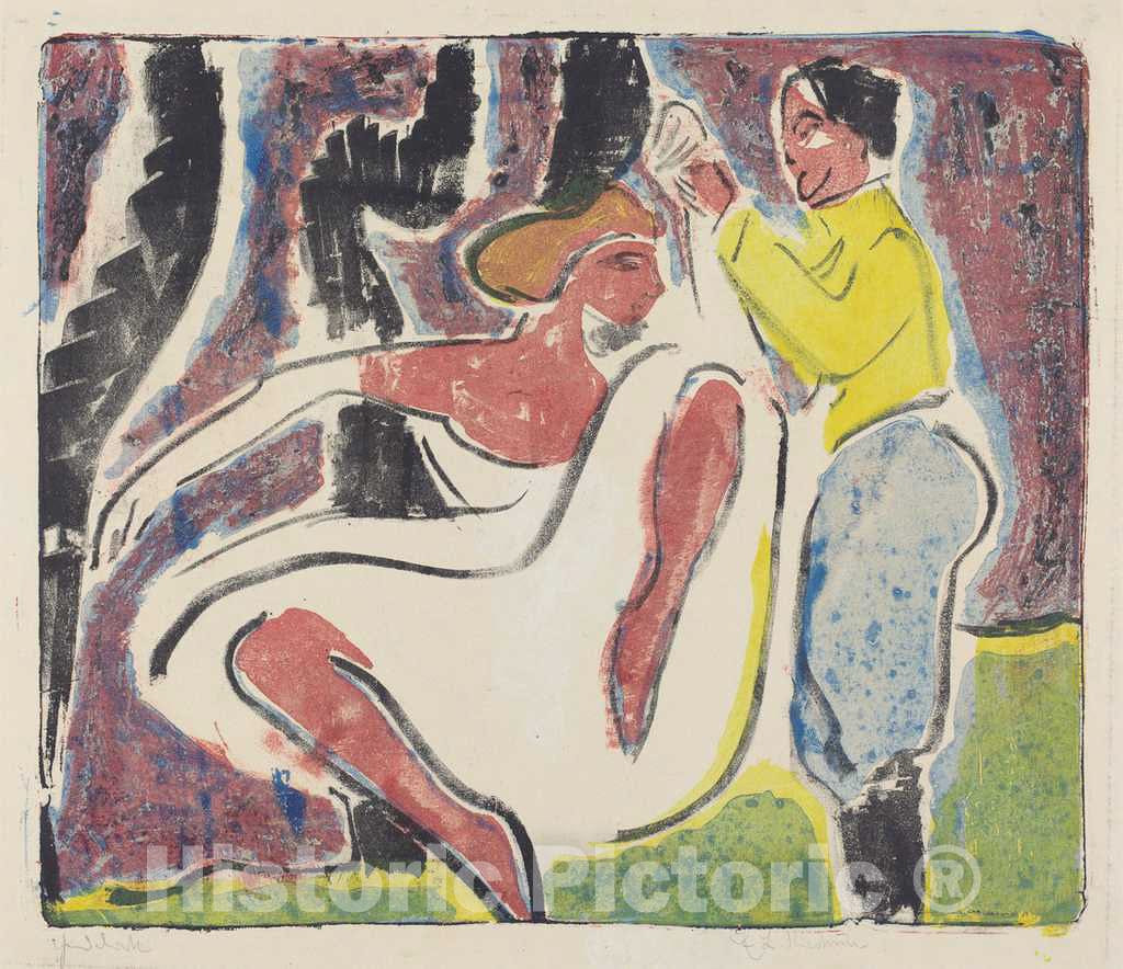 Art Print : Ernst Ludwig Kirchner, Russian Dancers (Russisches Tänzerpaar), 1909 - Vintage Wall Art