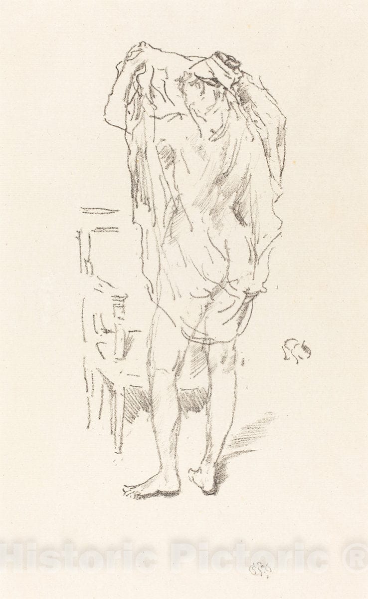 Art Print : James McNeill Whistler, Study, 1894 - Vintage Wall Art