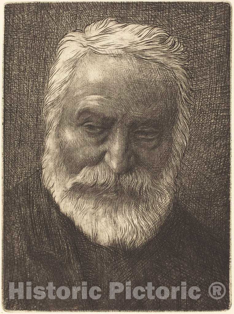 Art Print : Alphonse Legros, Victor Hugo, 2nd Plate - Vintage Wall Art