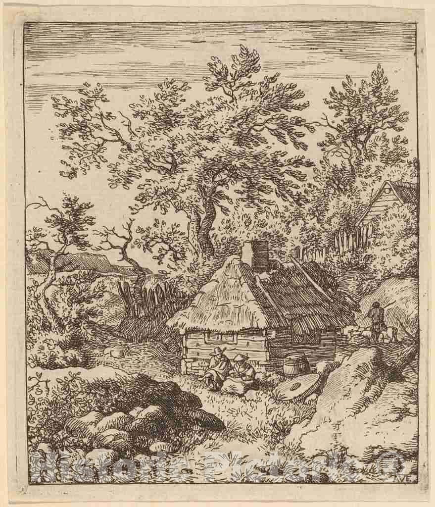 Art Print : Allart Van Everdingen, Landscape with Millstone Near a Cask, c.1651 - Vintage Wall Art