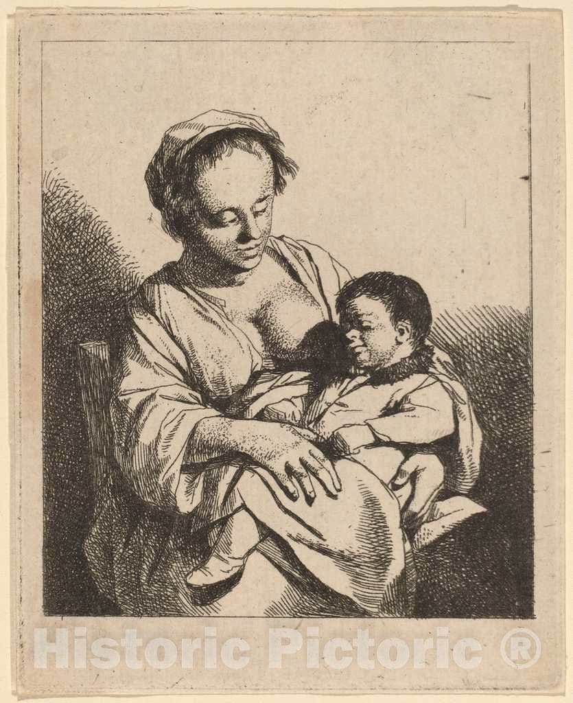Art Print : Cornelis Bega, The Mother - Vintage Wall Art