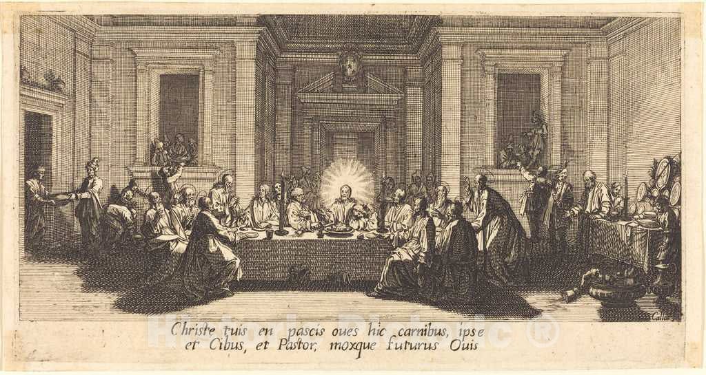 Art Print : Jacques Callot, The Last Supper, c. 1618 - Vintage Wall Art
