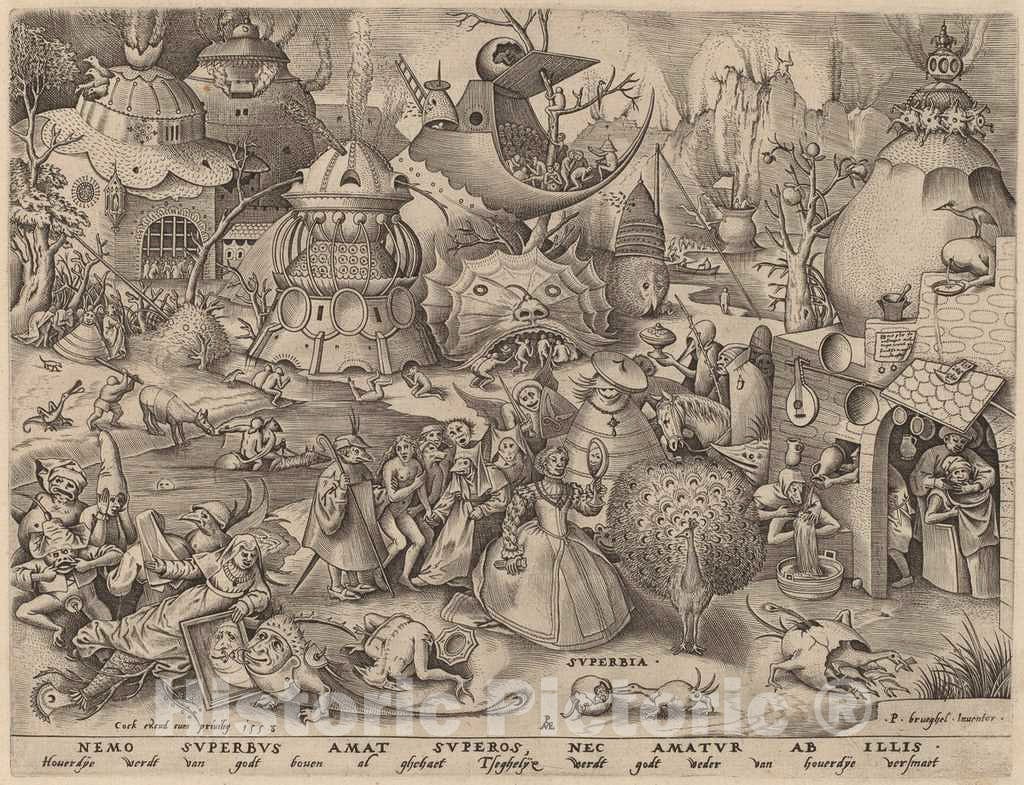 Art Print : Heyden After Bruegel, Pride, 1558 - Vintage Wall Art