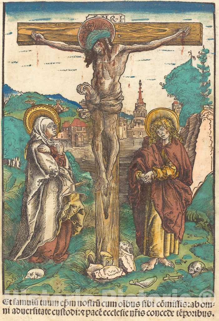 Art Print : Lucas Cranach The Elder, Christ on The Cross Between The Virgin and Saint John, c. 1502 - Vintage Wall Art