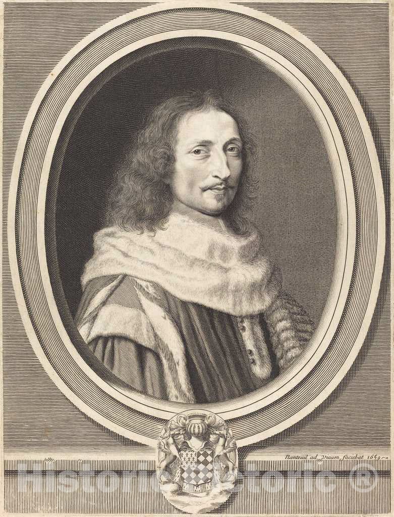 Art Print : Robert Nanteuil, Guillaume de Lamoignon, 1659 - Vintage Wall Art