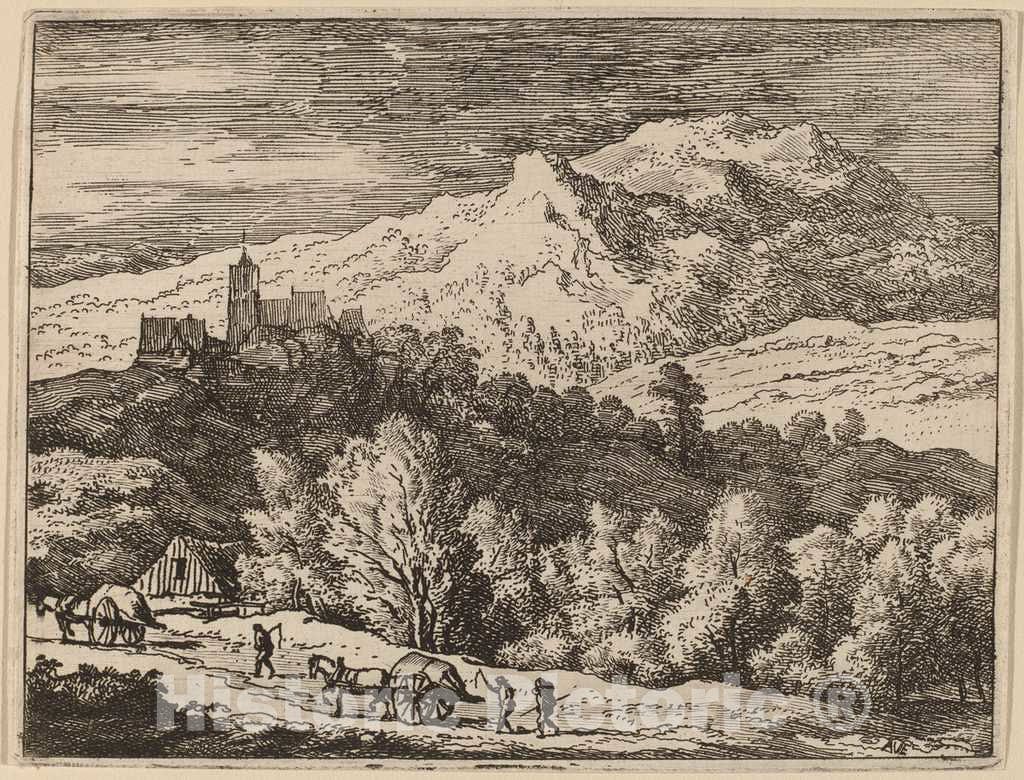 Art Print : Allart Van Everdingen, Two Carts, c.1651 - Vintage Wall Art