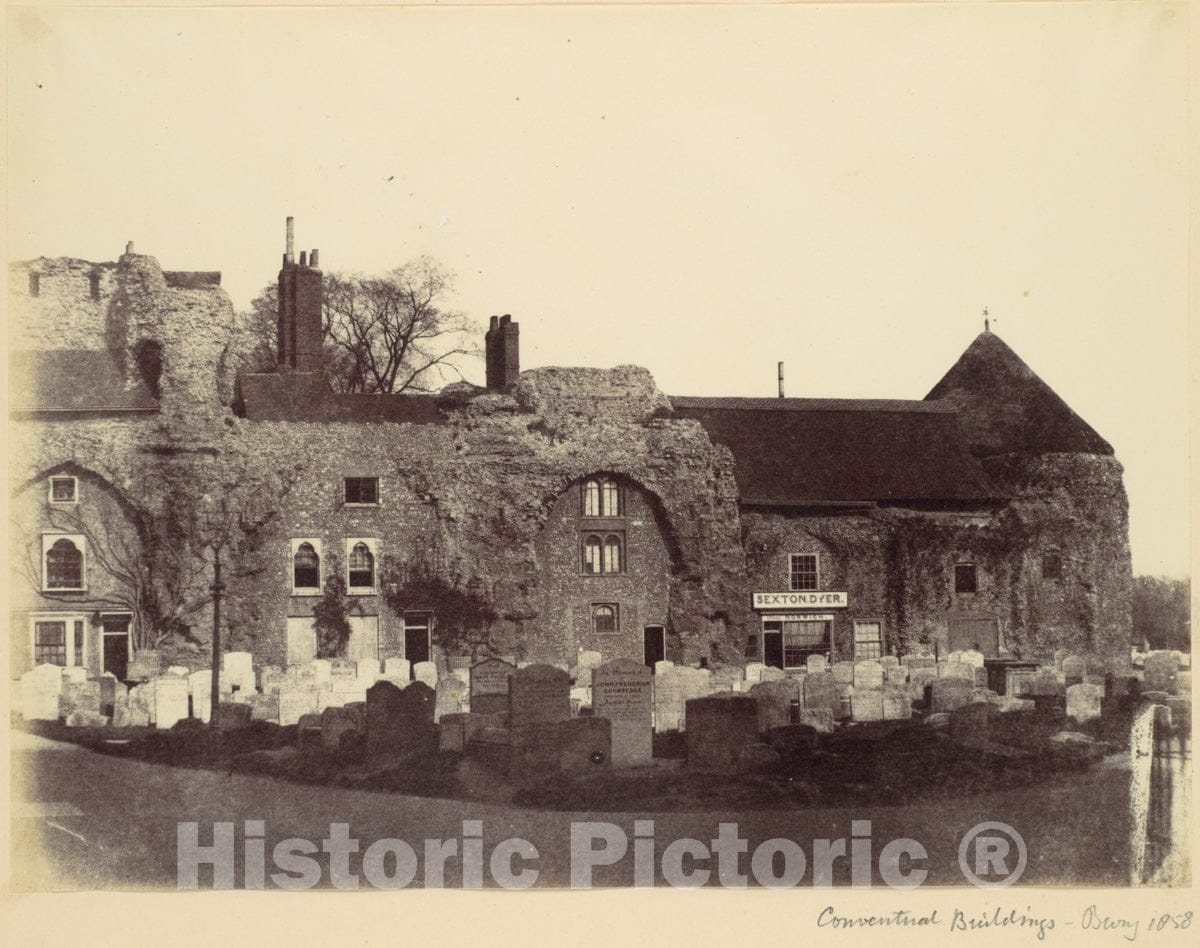 Photo Print : Alfred Capel Cure - Conventual Buildings, Bury : Vintage Wall Art