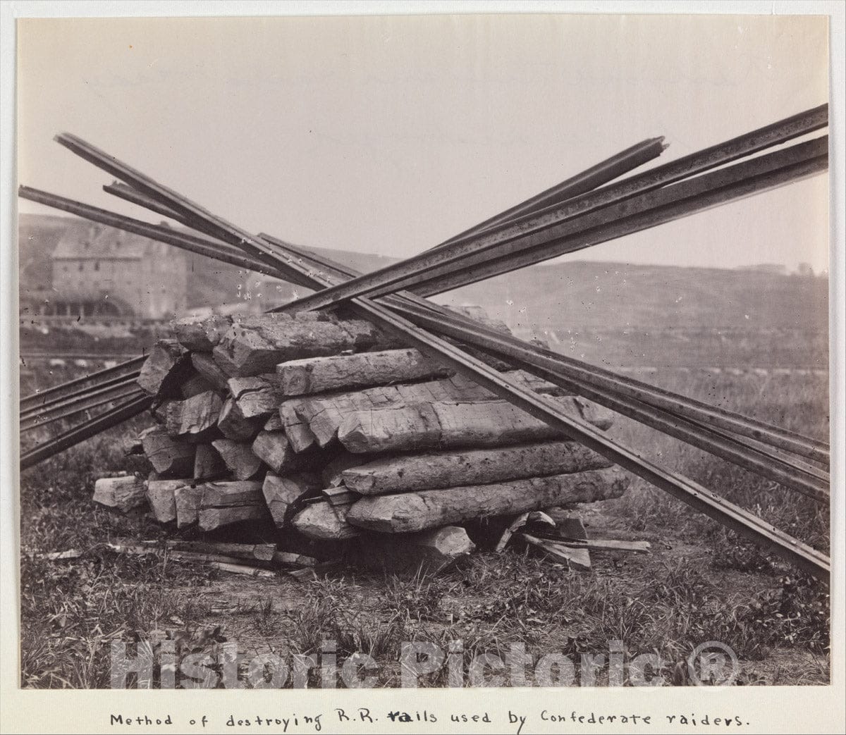 Photo Print : Andrew Joseph Russell - Confederate Method of Destroying Rail Roads at McCloud Mill, Virginia : Vintage Wall Art