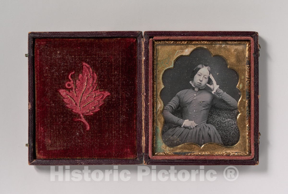 Art Print : Seated Woman Wearing Glasses - Artist Unknown : Vintage Wall Art