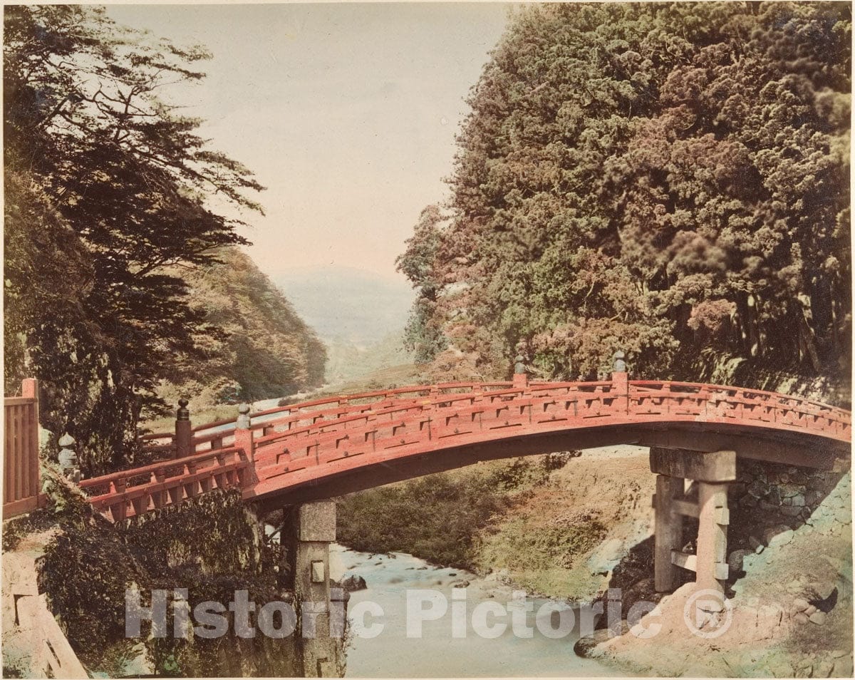 Photo Print : Red Bridge : Vintage Wall Art