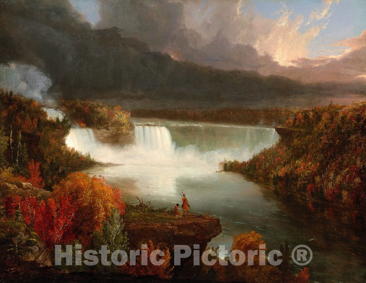 Art Print : Distant View of Niagara Falls, Thomas Cole, c 1857, Vintage Wall Decor :