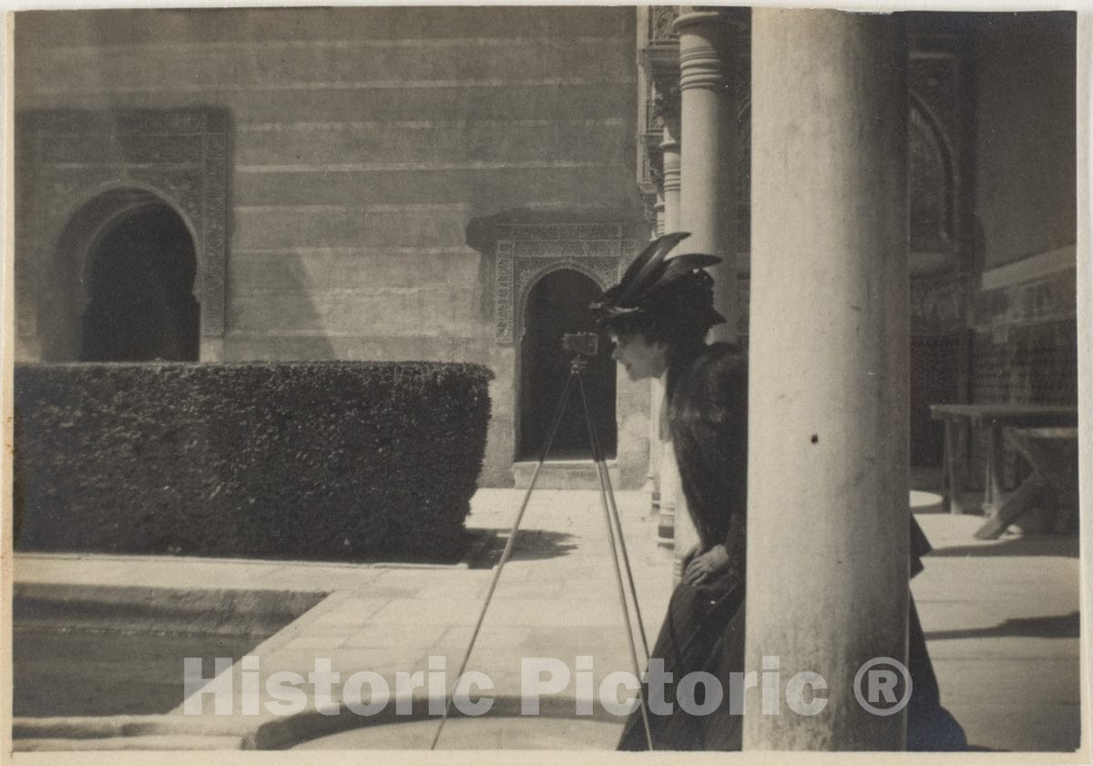 Photo Print : Adolf de Meyer - Olga de Meyer at The Alhambra, Grenada, Spain : Vintage Wall Art