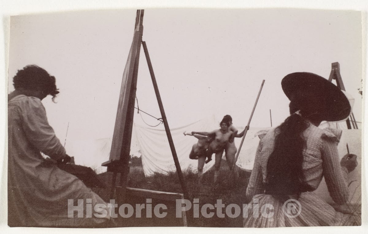 Photo Print : Adolf de Meyer - Nude Models Posing for a Painting Class 3 : Vintage Wall Art