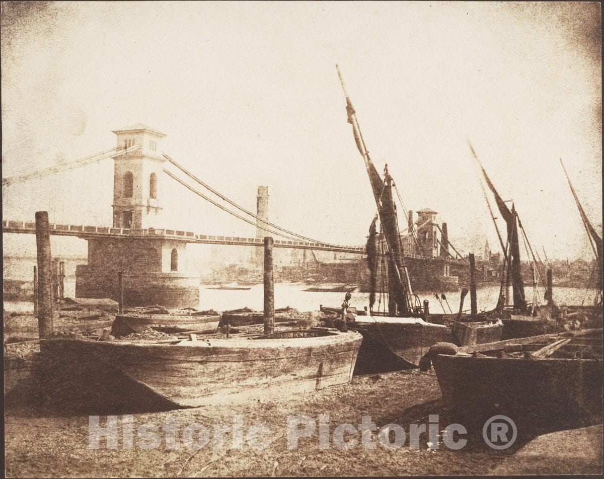 Photo Print : William Henry Fox Talbot - Hungerford Suspension Bridge : Vintage Wall Art