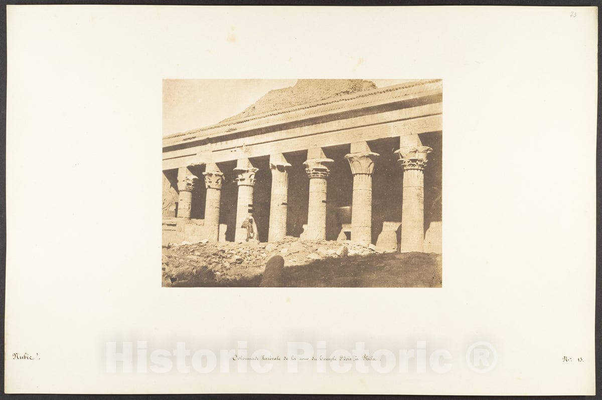 Photo Print : Maxime Du Camp - Colonnade latérale de la Cour du Temple d'Isis, à Philae : Vintage Wall Art