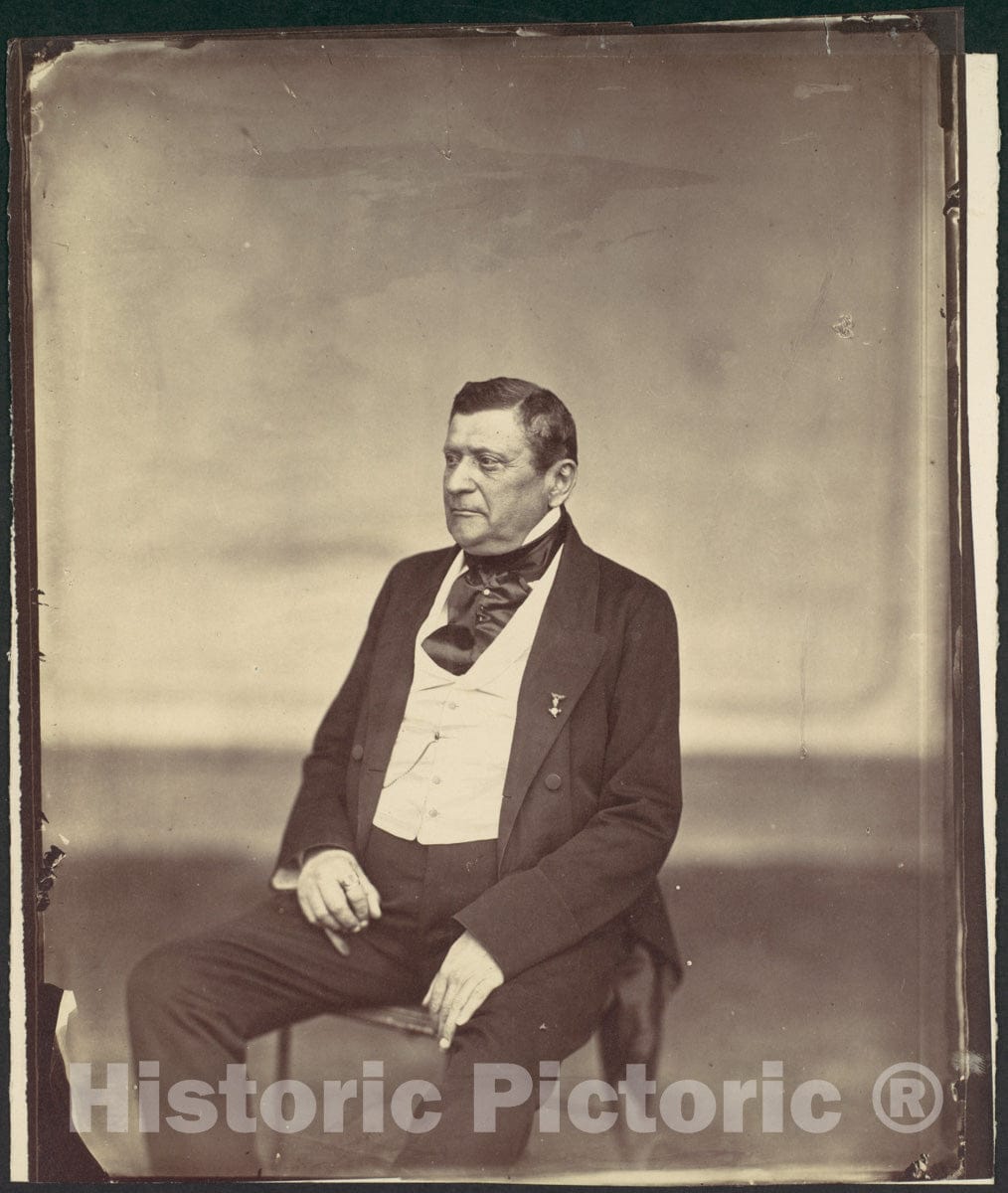 Photo Print : Franz Antoine - Seated Man in White Vest and Dark Coat 2 : Vintage Wall Art