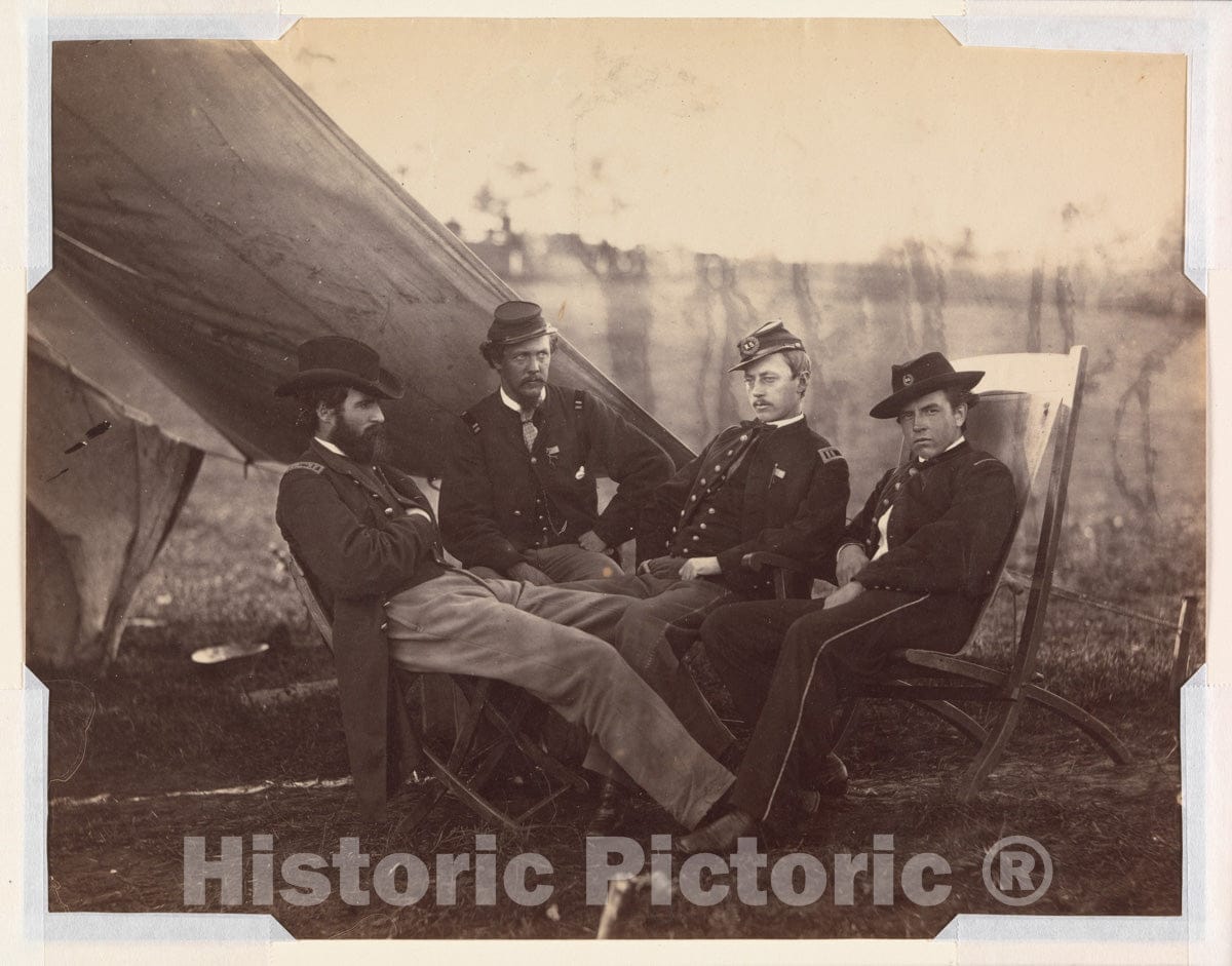 Photo Print : Alexander Gardner - Four Officers : Vintage Wall Art