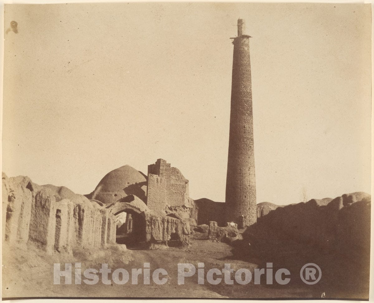 Photo Print : Possibly by Luigi Pesce - Minaret of The Chief Mosque at Damghan, 1026–1029 : Vintage Wall Art