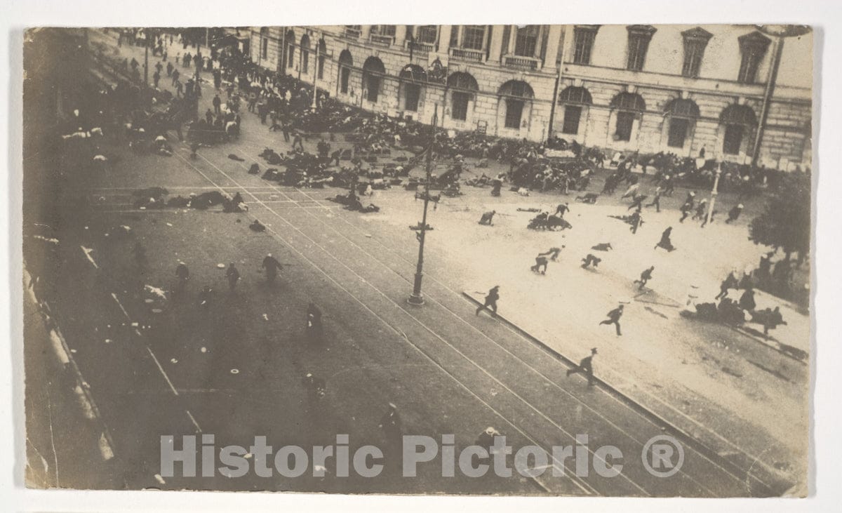 Photo Print : Government Troops Firing on Demonstrators - Artist: Karl Karlovich Bulla - Created: 6395 : Vintage Wall Art