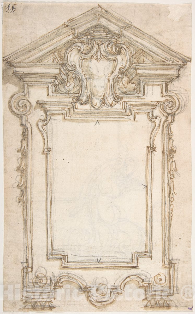 Art Print : Giovanni Battista Foggini - Design for a Frame or Epitaph (Recto)