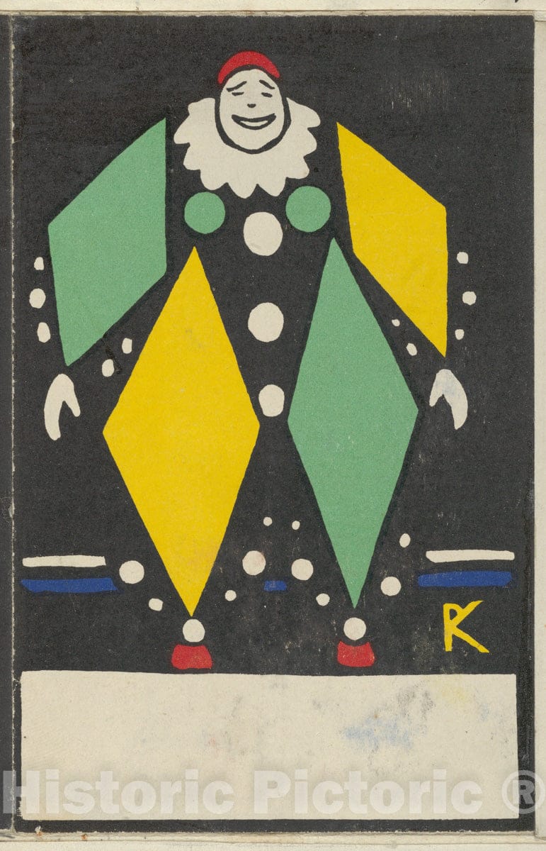 Art Print : Rudolf Kalvach - Clown : Vintage Wall Art