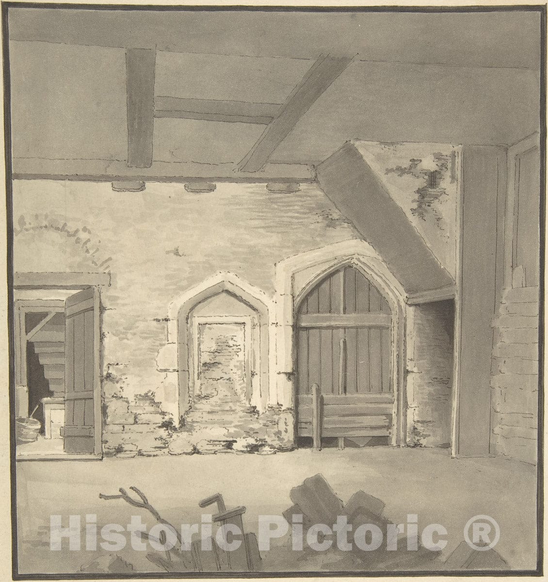 Art Print : British, 19th Century - Convent of St. Cloud : Vintage Wall Art