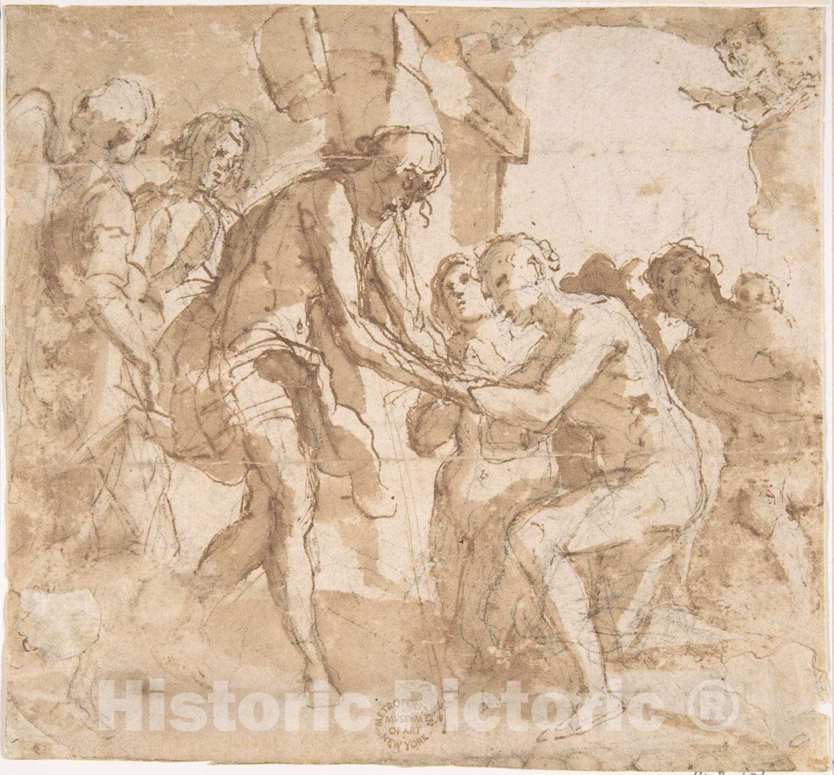 Art Print : Italian, 16th Century - Descent of Christ into Limbo : Vintage Wall Art