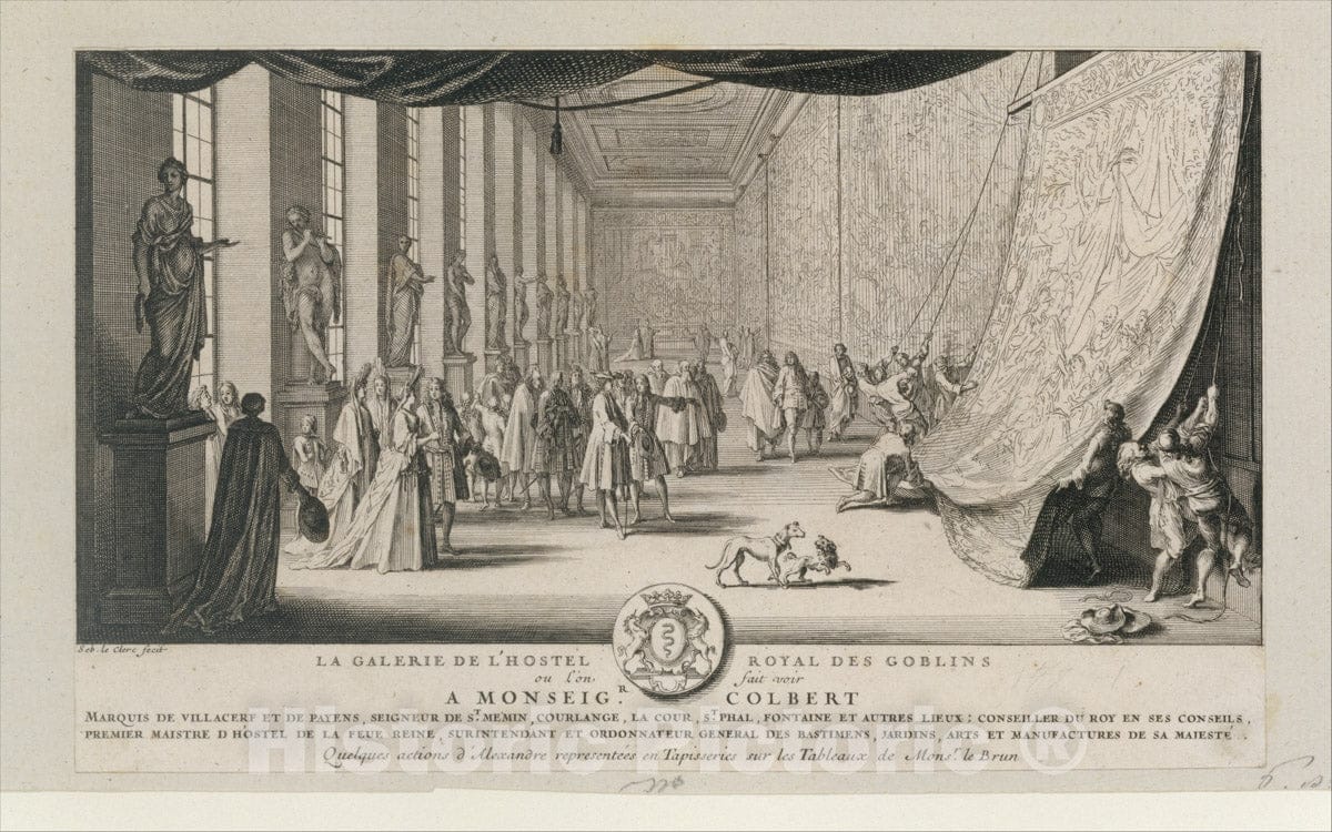 Art Print : Sébastien Leclerc I - Colbert Visiting The Gobelins : Vintage Wall Art