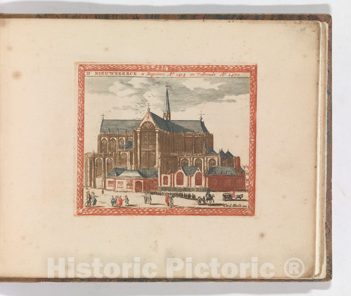 Art Print : Carel Allard - 'D' Nieuwe Kerck', in: Tooneel Der Voornaamste Nederlands Huizen, En Lust Hoven, Naar T Leven Afgebeeld : Vintage Wall Art