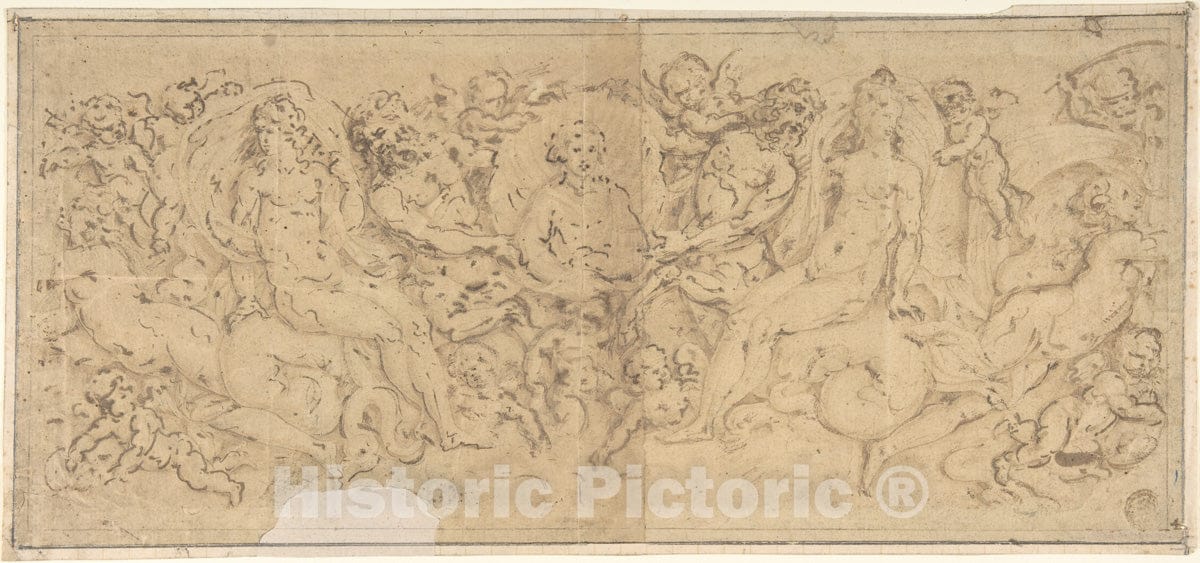 Art Print : Italian, 19th Century - Design for a Coffer : Vintage Wall Art