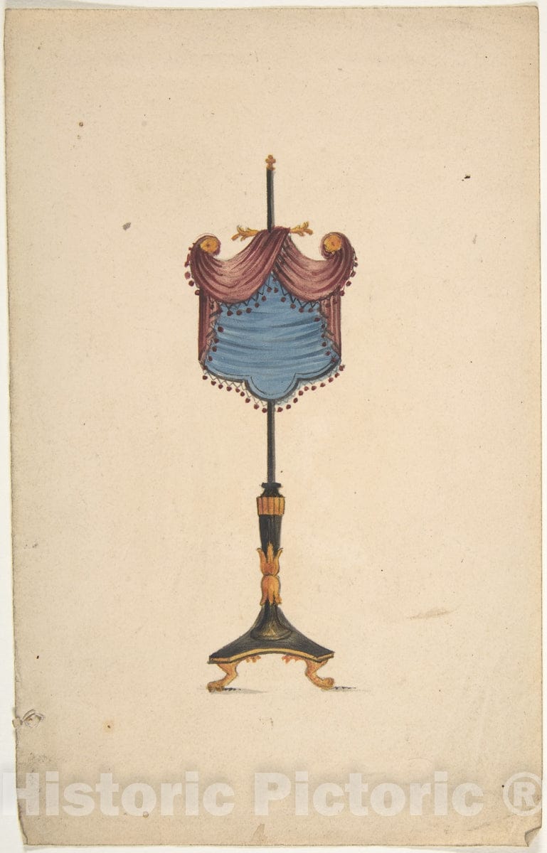 Art Print : Gillows - Design for a Firescreen 2 : Vintage Wall Art