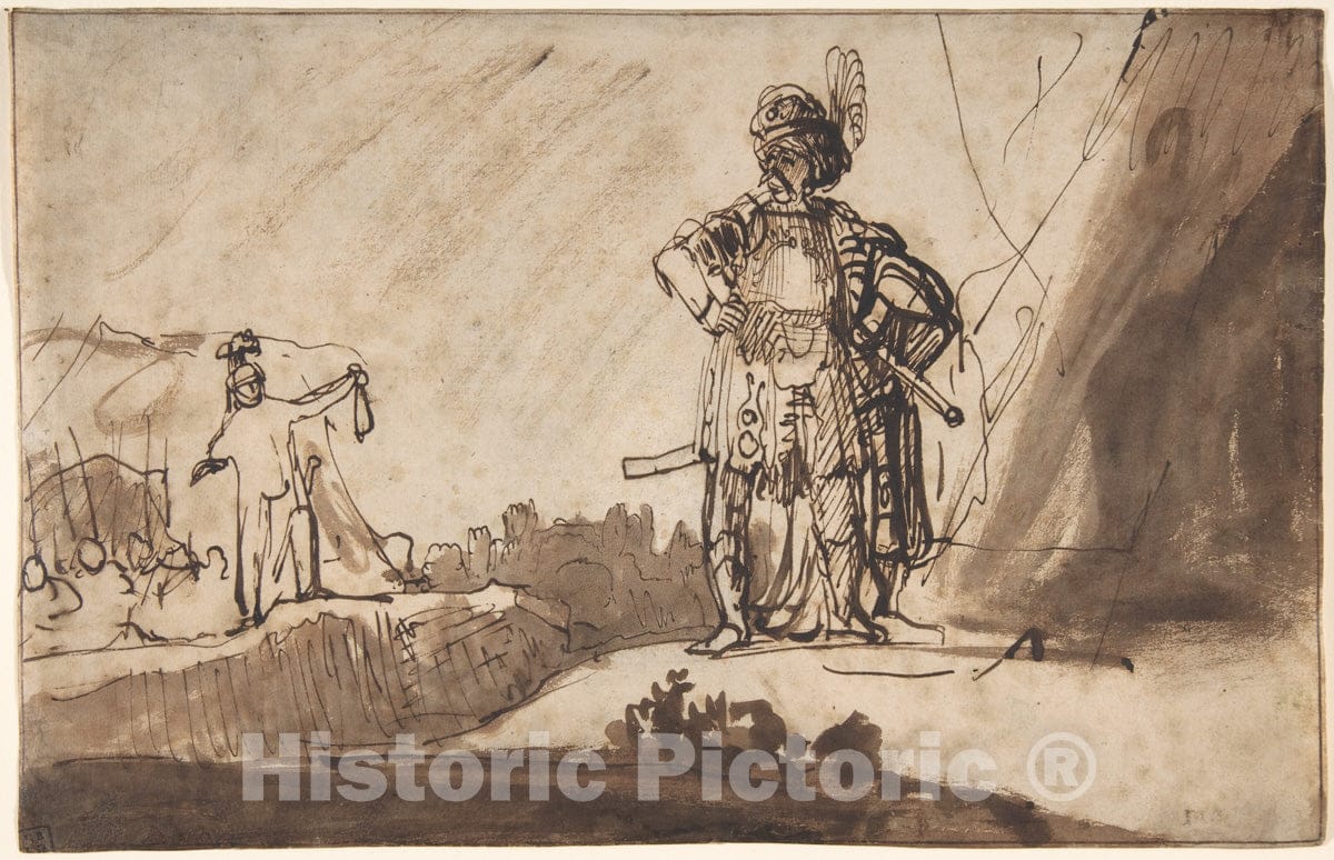 Art Print : Ferdinand BOL - David Showing Saul The Tip of His Coat : Vintage Wall Art