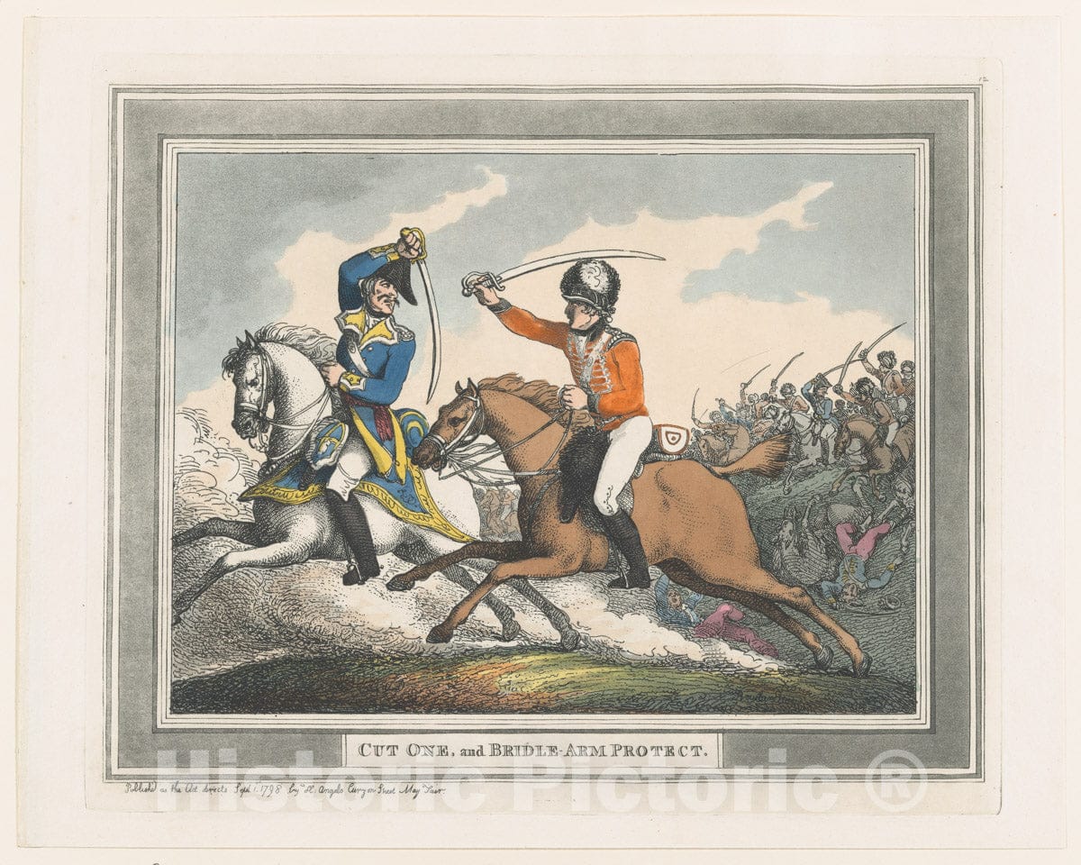 Art Print : Thomas Rowlandson - Cut One and Bridle Arm Protect : Vintage Wall Art