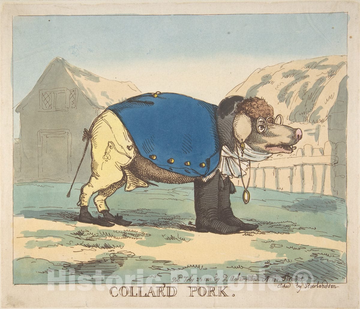 Art Print : Thomas Rowlandson - Collar'd Pork : Vintage Wall Art
