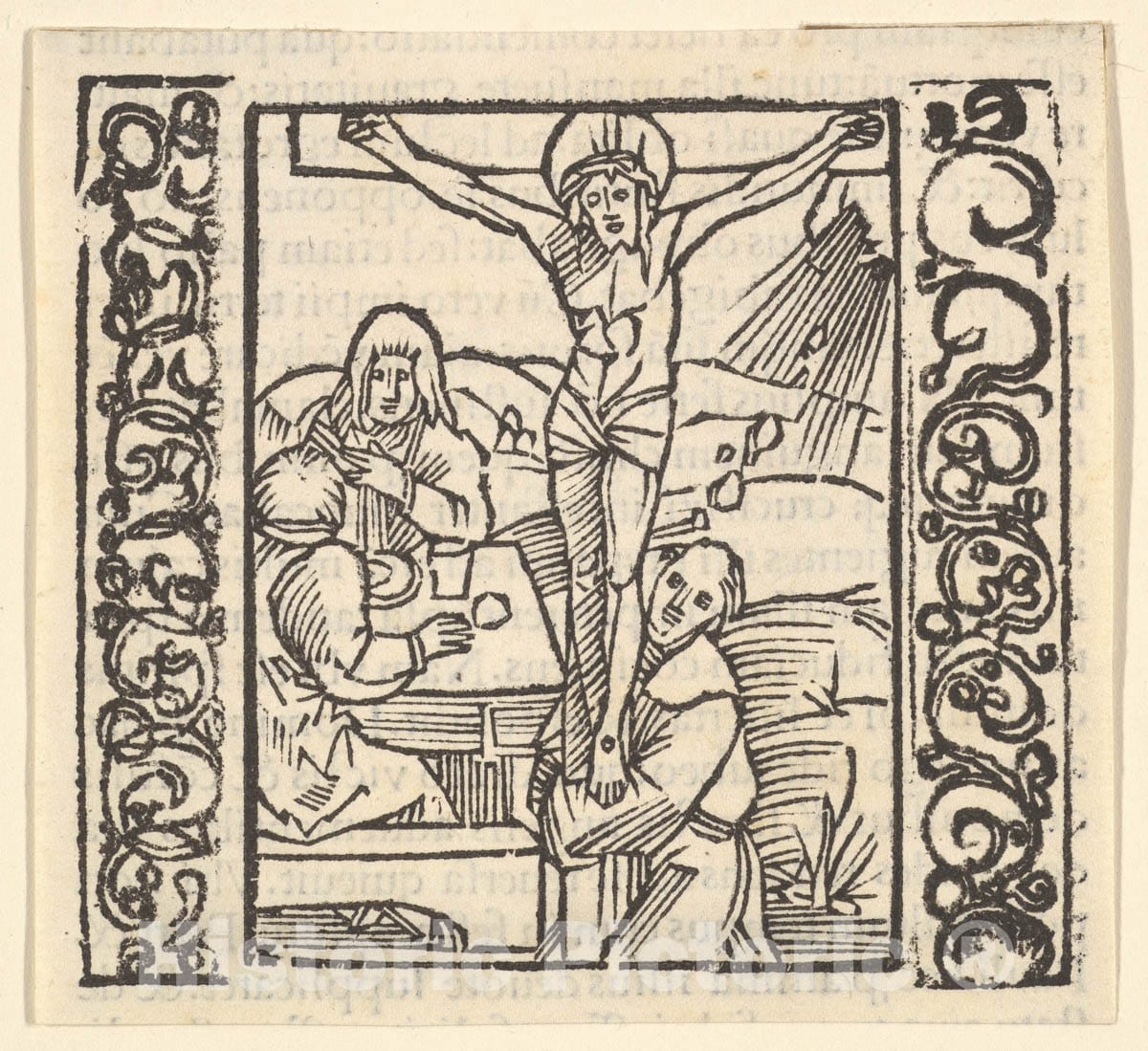 Art Print : Hans Baldung (Called Hans Baldung Grien) - Crucifixion by a Table, Illustration from Speculum Passionis, 1507 : Vintage Wall Art