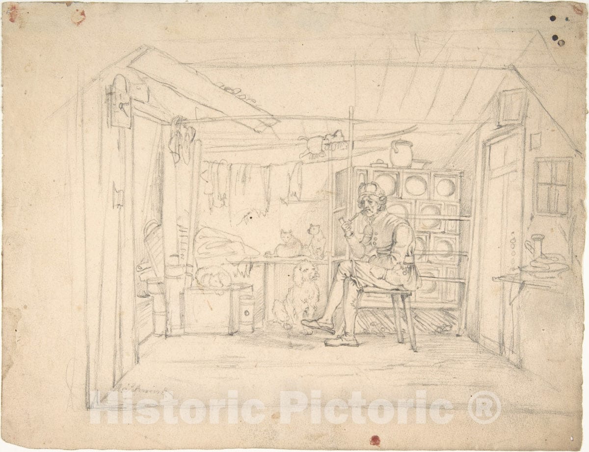 Art Print : Moritz von Schwind - Der Hundefreund (The Dog's Friend) : Vintage Wall Art