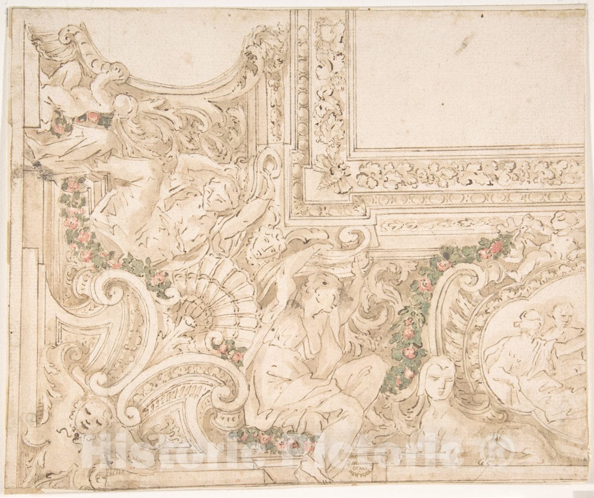 Art Print : Italian, Roman-Bolognese, 17th Century - Cove : Vintage Wall Art