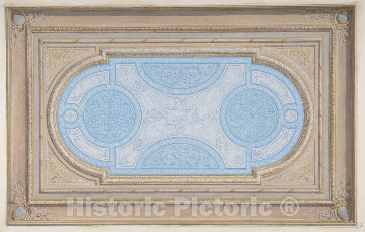 Art Print : Jules-Edmond-Charles Lachaise - Design for a Ceiling Painted in filagree Designs : Vintage Wall Art