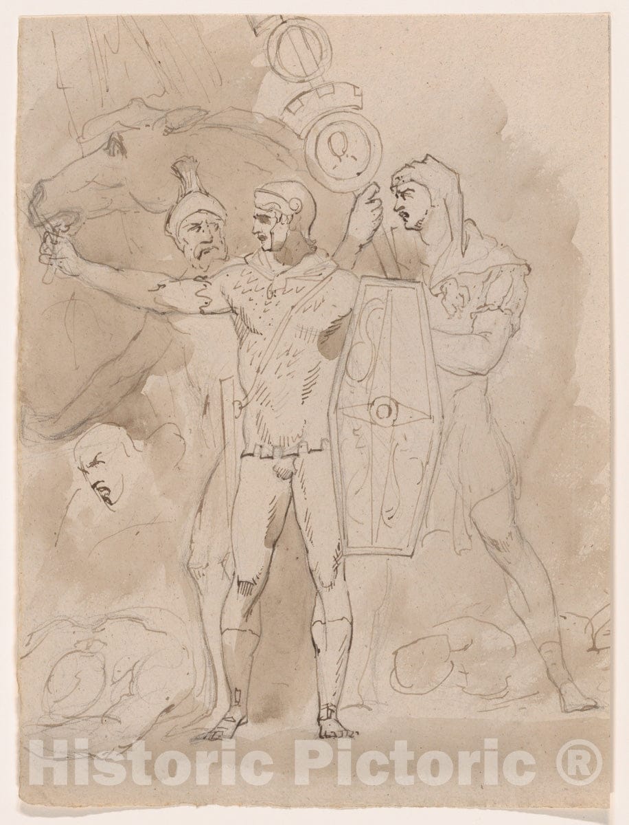 Art Print : William Hamilton - Classical Military Subject : Vintage Wall Art