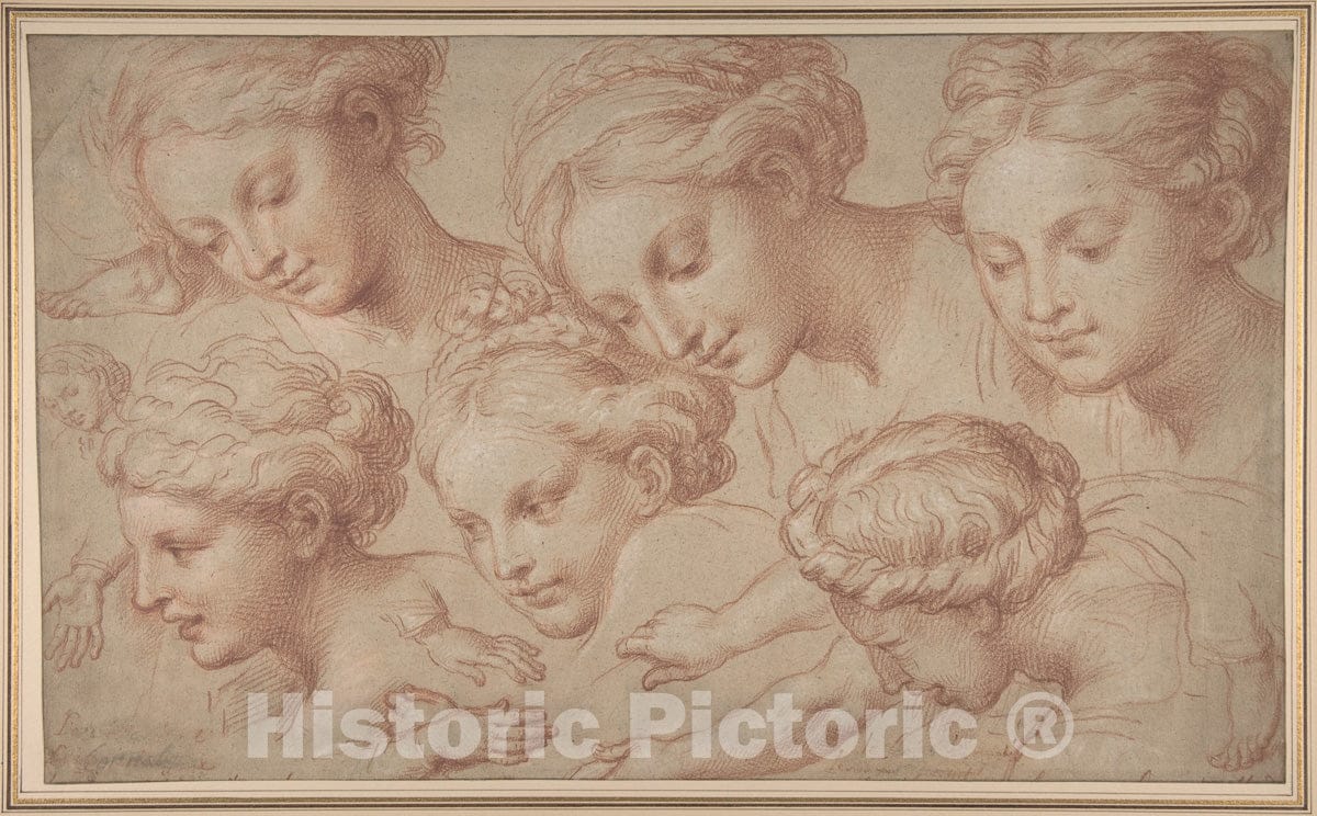 Art Print : Michel Corneille The Younger - Copies After Raphael's 'The Finding of Moses' : Vintage Wall Art