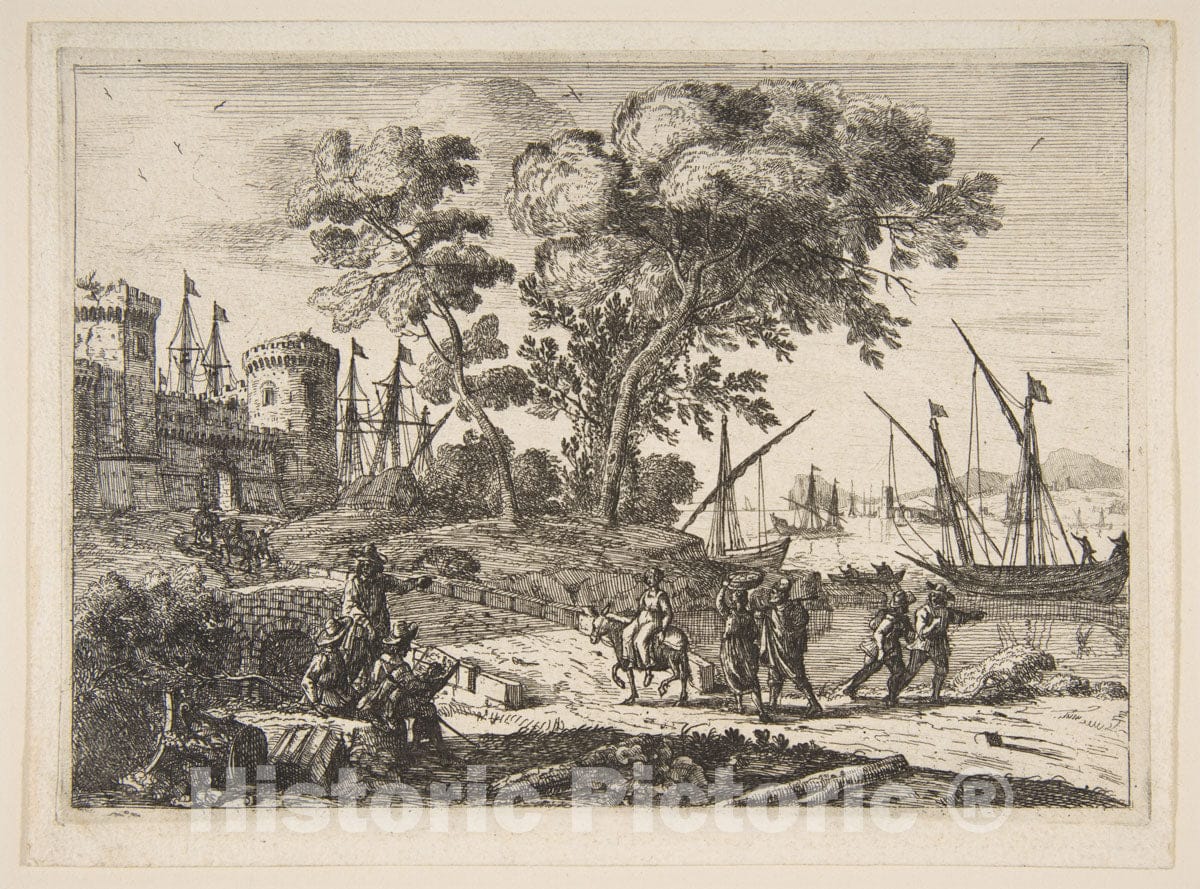 Art Print : Claude Lorrain (Claude Gellée) - Coast Scene with an Artist 2 : Vintage Wall Art