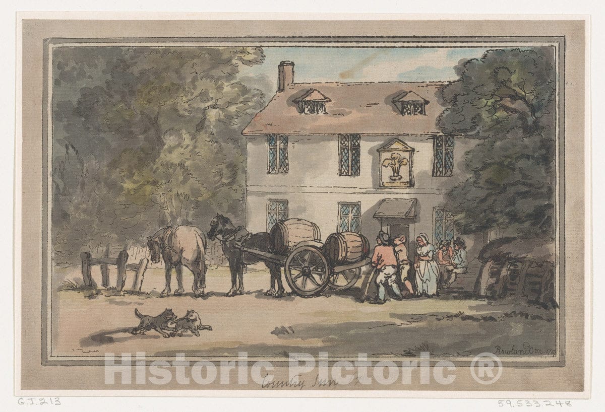 Art Print : Thomas Rowlandson - Country Inn : Vintage Wall Art