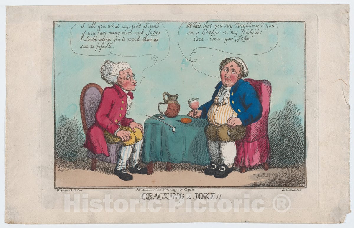 Art Print : Thomas Rowlandson - Cracking a Joke : Vintage Wall Art